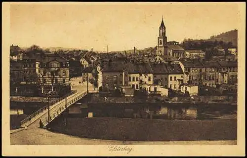 Ansichtskarte Elsterberg (Vogtland) Stadt und Brücke 1928