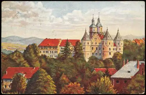 Ansichtskarte Schleusingen Schloss Bertholdsburg Künstlerkarte 1927
