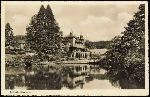 Ansichtskarte Marienheide Partie am Gasthof Zum Schloss Gimborn 1951