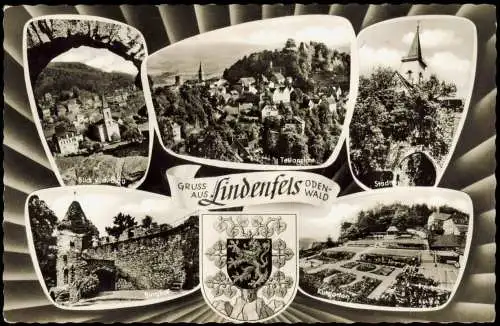 Lindenfels (Bergstraße) Mehrbildkarte mit div. Ortsansichten 1968