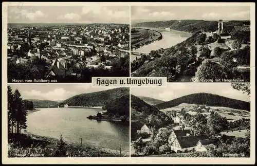 Ansichtskarte Hagen (Westfalen) Mehrbildkarte mit 4 Stadtteilansichten 1969