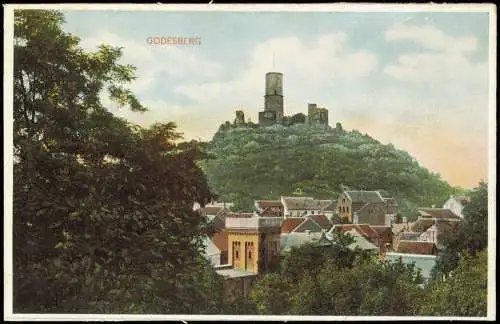 Ansichtskarte Bad Godesberg-Bonn Panorama Teilansicht mit Burg-Anlage 1907
