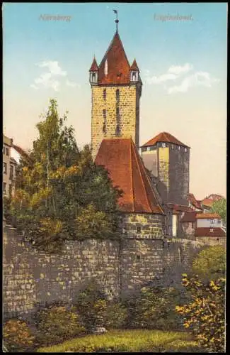 Ansichtskarte Nürnberg Luginsland (Gebäude-Ansicht), Stadt-Mauer 1910