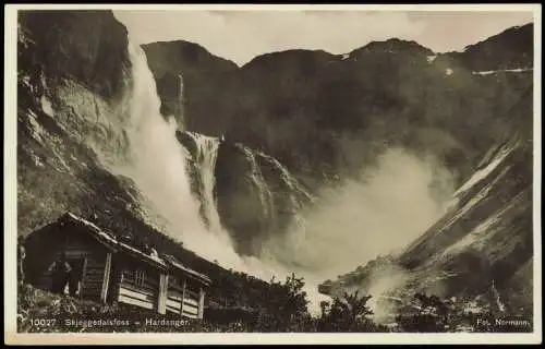Postcard Hardanger Skjeggedalsfoss Hardanger. 1930