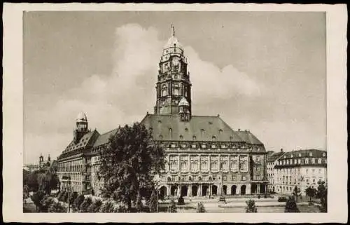Ansichtskarte Innere Altstadt-Dresden Partie am neuen Rathaus 1938
