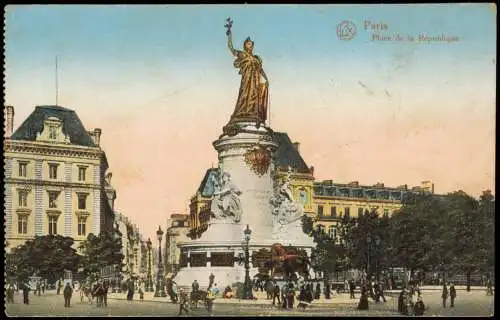 CPA Paris Place de la Republique 1916