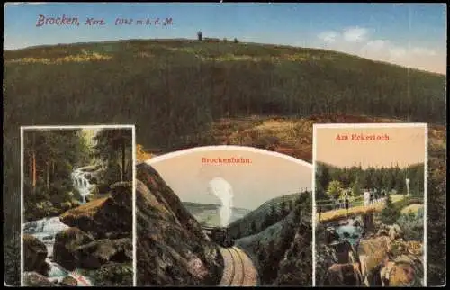 Ansichtskarte Wernigerode Brocken, Brockenbahn, Eckerloch 1927