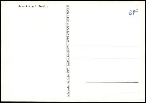 Postcard Breslau Wrocław Kreuzkirche - Innenansicht 1969