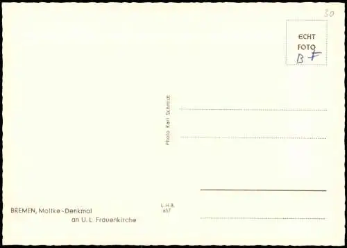 Ansichtskarte Bremen Moltke - Denkmal an U. L. Frauenkirche 1973