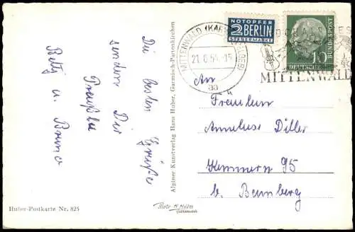 Ansichtskarte Linderhof-Ettal Linderhof Fontäne - Fotokarte 1954