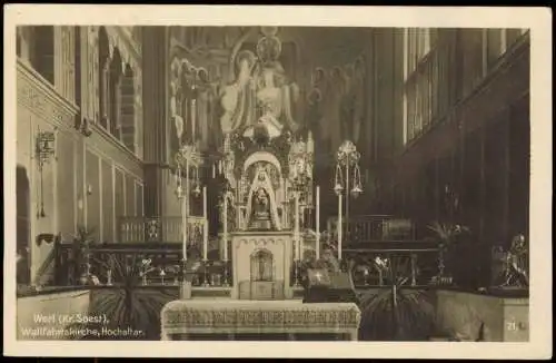 Ansichtskarte Werl (Westfalen) Wallfahrtskirche, Hochaltar. 1952