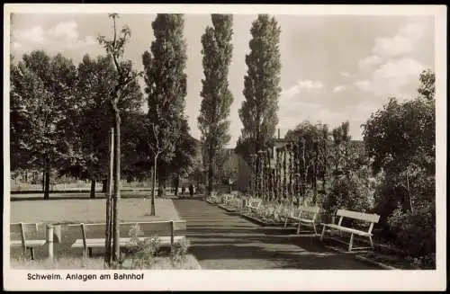 Ansichtskarte Schwelm Anlagen am Bahnhof 1954
