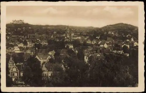 Ansichtskarte Coburg Totale - Fotokarte 1934