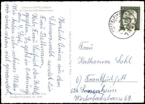 Ansichtskarte Göttelfingen-Seewald Luftbilf Fliegeraufnahme 1964