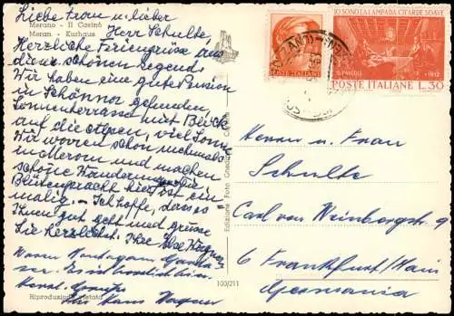 Cartolina Meran Merano Partie am Kurhaus 1963