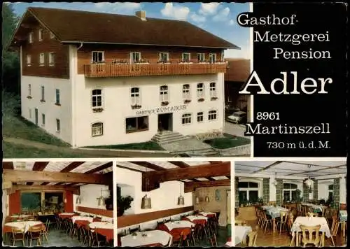 Ansichtskarte Martinszell im Allgäu Gaffhof Pension Adler 1969