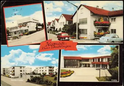Hegnach-Waiblingen MB: Haldenstraße Neues Viertel Kirche Kr. Waiblingen 1978