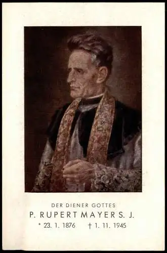 Portrait Geistliche - Kirche Religion Pater RUPERT MAYER S. J. 1960