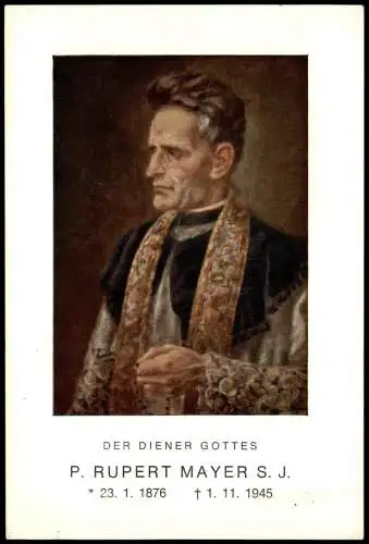 Portrait Geistliche Kirche Religion Pater RUPERT MAYER S. J. Gedicht 1970