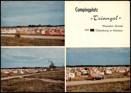 Ansichtskarte Oldenburg Campingplatz Wesseker Strand Triangel 3 Bild 1972