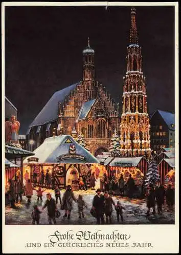 Ansichtskarte Nürnberg Blick auf den Nürnberger Christkindles-Markt 1966