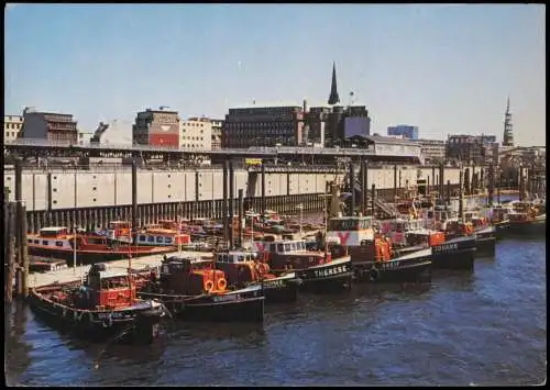 Altona-Hamburg Hafen Hafenschlepper warten auf ihren Einsatz 1985