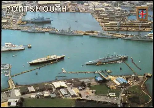 Postcard Portsmouth Portsmouth Harbour showing the Royal Britannia 1975