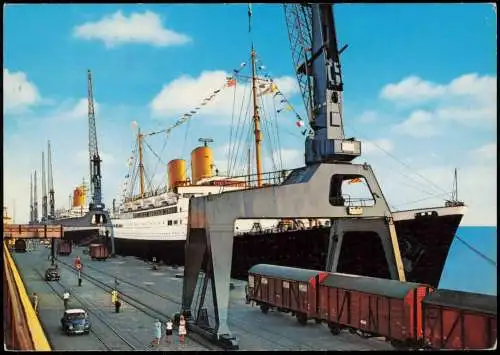 Ansichtskarte Bremerhaven Hafen Schiff Dampfer am Columbuskai 1977