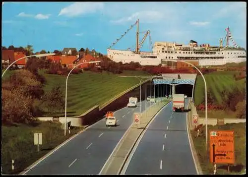 Rendsburg Schiff Nordland Nord-Ostsee Kanal (ehemals Kaiser Wilhelm Kanal) 1973
