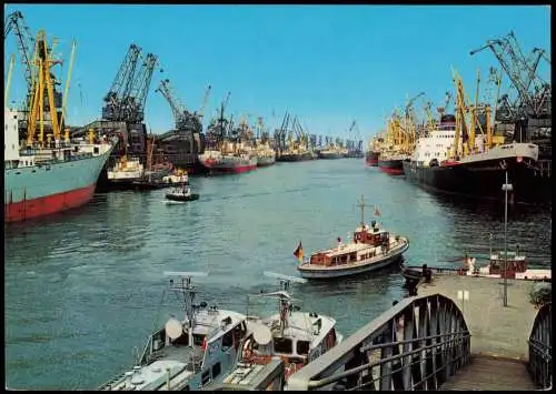 Ansichtskarte Bremen Hafen Überseehafen Schiffe (Frachter) 1975