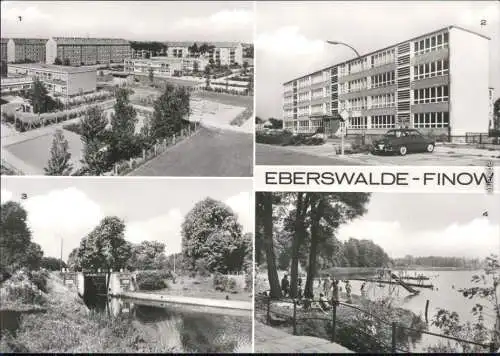 Finow-Eberswalde Finow Ost, Hans-Beimler-Oberschule, Schleuse, Strandbad  1983