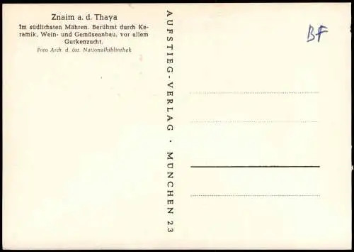Postcard Znaim Znojmo Stadt - Mähren 1965