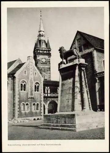 Ansichtskarte Braunschweig Löwendenkmal auf Burg Dankwarderode 1968