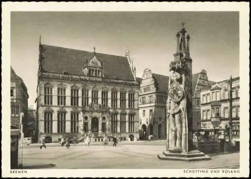 Ansichtskarte Bremen Schütting und Roland 1940
