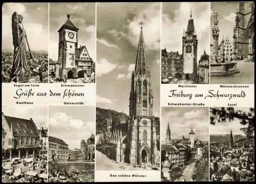 Ansichtskarte Freiburg im Breisgau Stadtteilansichten Fotokarte Mehrbild 1970