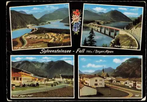 Ansichtskarte Lenggries Sylvensteinsee - Fall Brücke Restaurant 1965