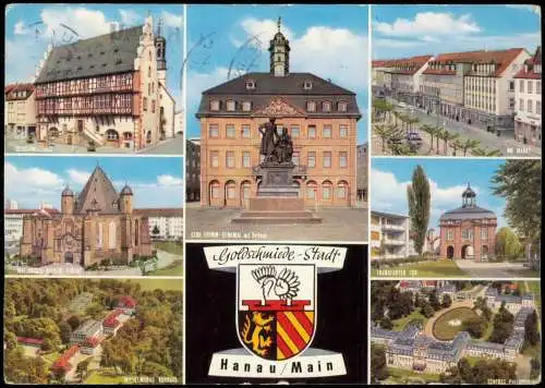 Ansichtskarte Hanau Luftbild Frankfurter Tor Markt MB 1965