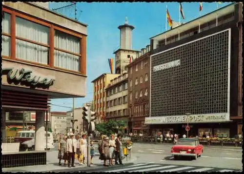 Ansichtskarte Hagen (Westfalen) City - Pressehaus Westfalenpost VW Bulli 1968