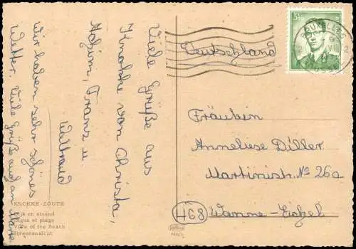 Postkaart Knokke-Heist Strand Promenade ZOUD 1963