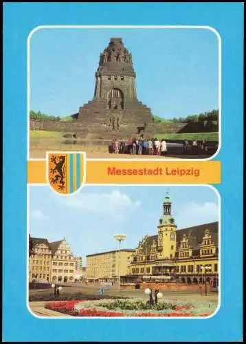 Leipzig Blick auf das Völkerschlachtdenkmal und das Altes Rathaus 1980