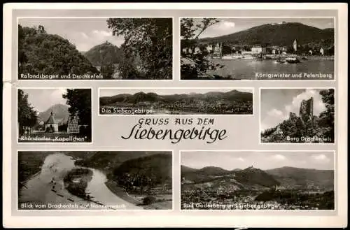 Königswinter Siebengebirge Mehrbild-AK u.a. mit Rhöndorfer Kapellchen 1952