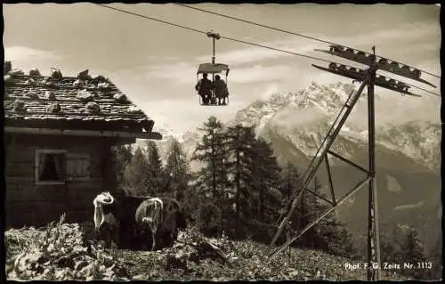 Berchtesgaden Königssee Jennerbahn am Spinnerkaser Hundsted und Watzmann 1955