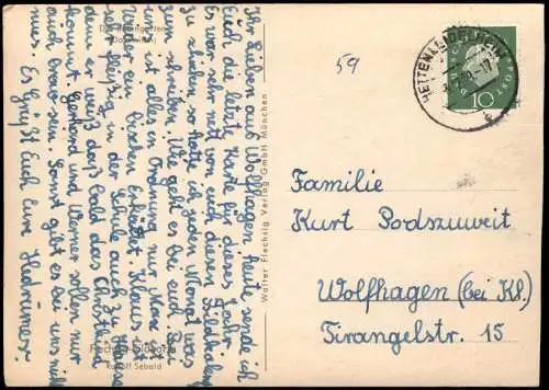 Cartolina Bozen Bolzano Rosengartengruppe (Catinaccio) Südtirol 1959