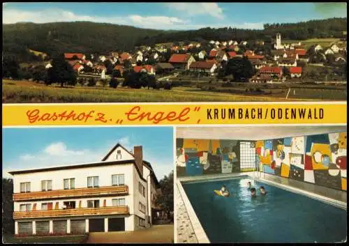 Krumbach b. Mosbach-Limbach (Baden) 3 Bild Gasthof und Pension zum Engel 1966