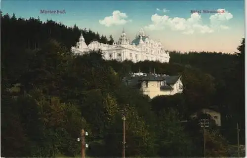 Postcard Marienbad Mariánské Lázně Hotel Schloss Miramondi 1915