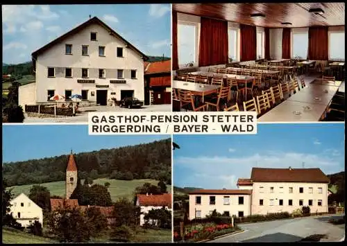 Riggerding-Schöllnach Mehrbildkarte GASTHOF-PENSION STETTER 1978