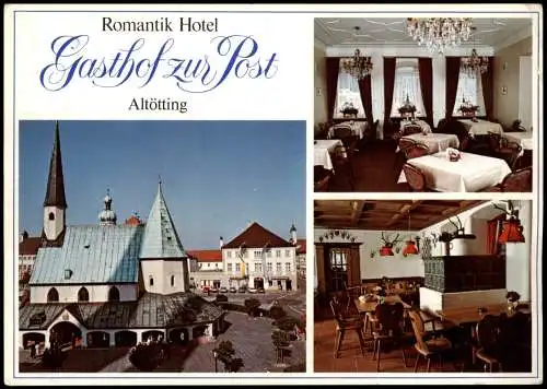 Ansichtskarte Altötting Mehrbildkarte Romantik Hotel Gasthof zur Post 1980