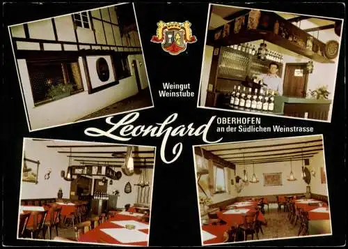 Pleisweiler-Oberhofen Mehrbildkarte Weingut Weinstube LEONHARD 1975