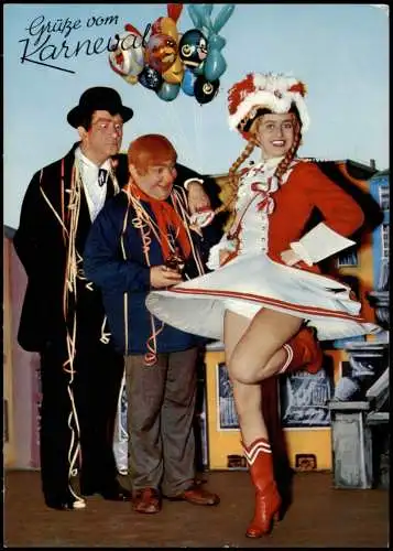 Köln KARNEVAL AM RHEIN Tünnes und Schäl Mariechen der "Roten Funken" 1975