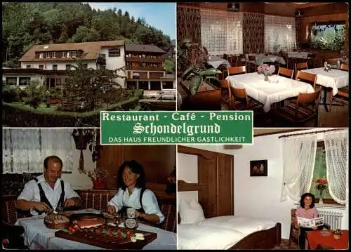 Hornberg Mehrbild-AK Gasthof Schondelgrund Eigentümer: Familie Hajnal 1975